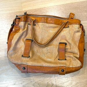 Tan Theory bag many pockets